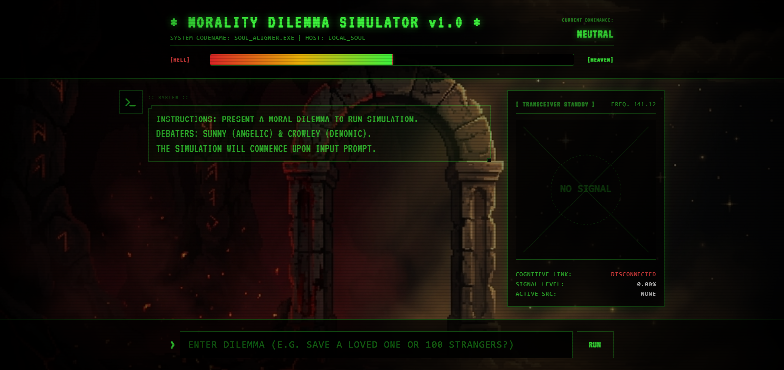 Angel vs Demon - AI moral debate interface